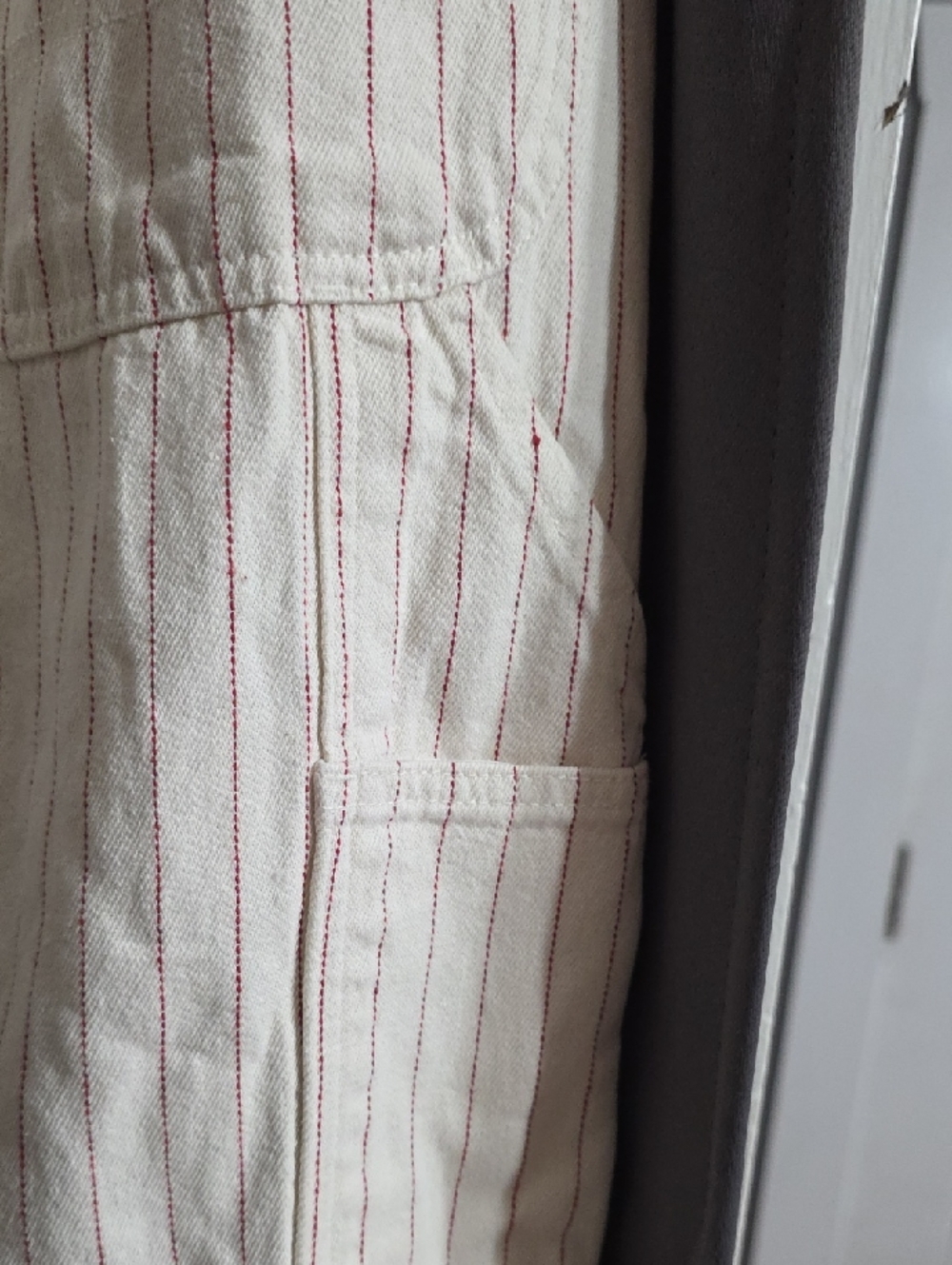 Dickies Men's Cotton Canva Carpenter Pants Cream Red Stitchlike Stripes Sz 34x32 - Picture 9 of 12